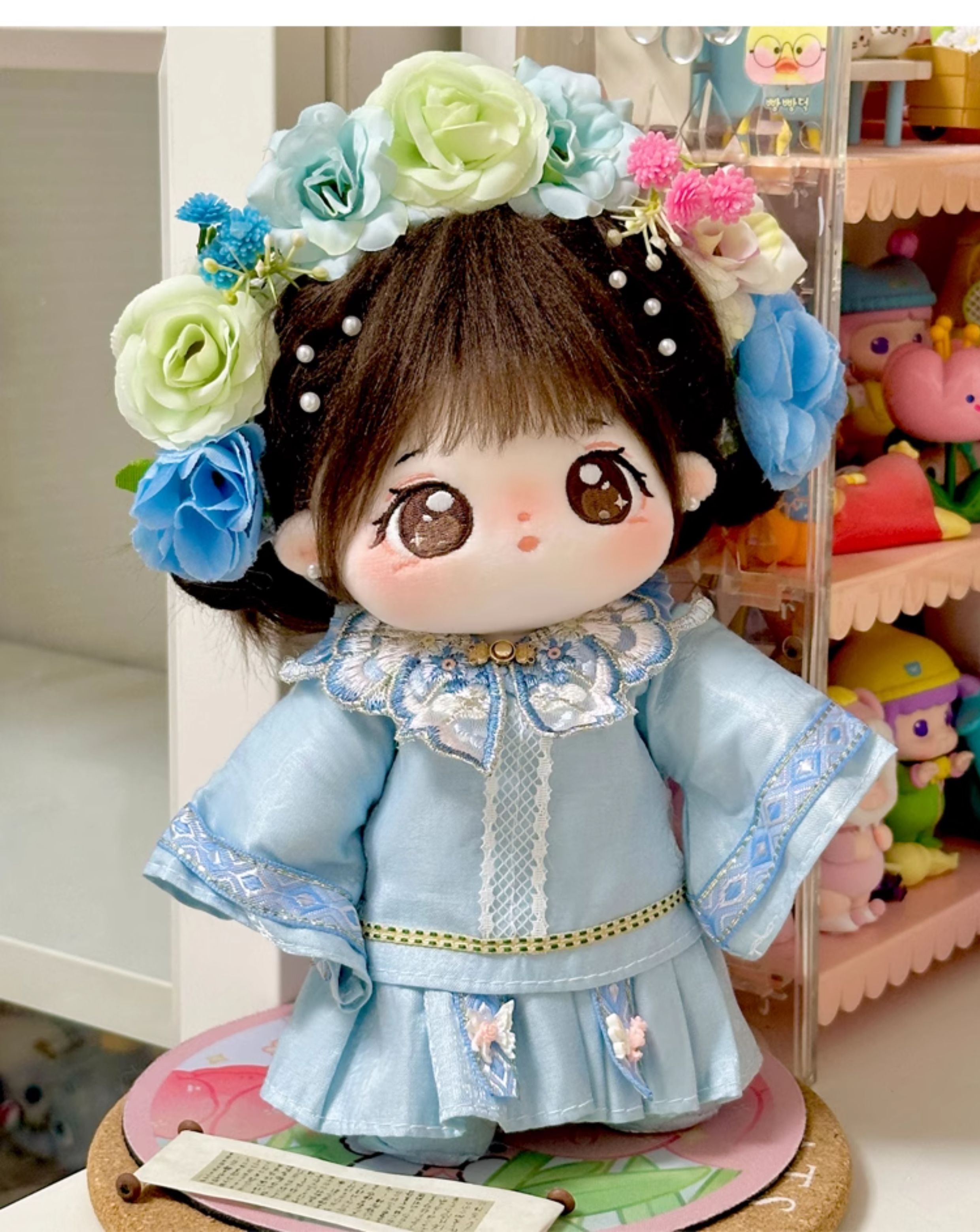 巧芙棉花娃娃正版女20cm公仔玩偶簪花汉服娃衣可换装古风衣服套装