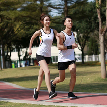 Track and field suit suit Mens and womens training team uniform Sprint sports vest shorts Marathon running quick-drying competition team uniform