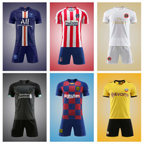 Football suit suit Mens and womens short-sleeved jerseys Childrens student training game suits Custom football sports suit team uniforms