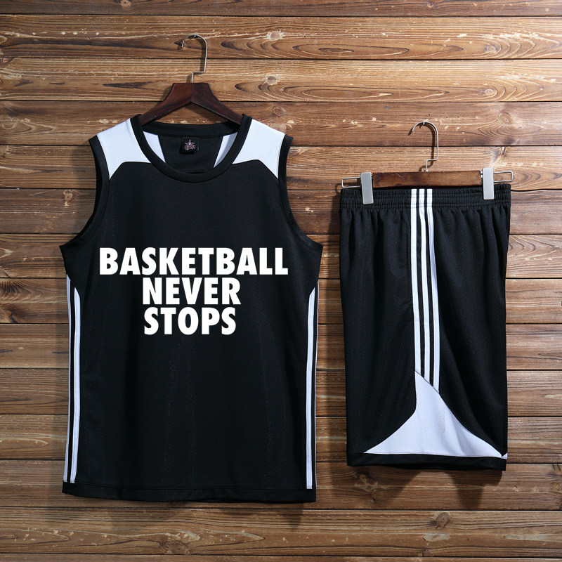 New basketball suit suit Men's college Summer League basketball suit Training game suit Basketball team uniform custom printed number