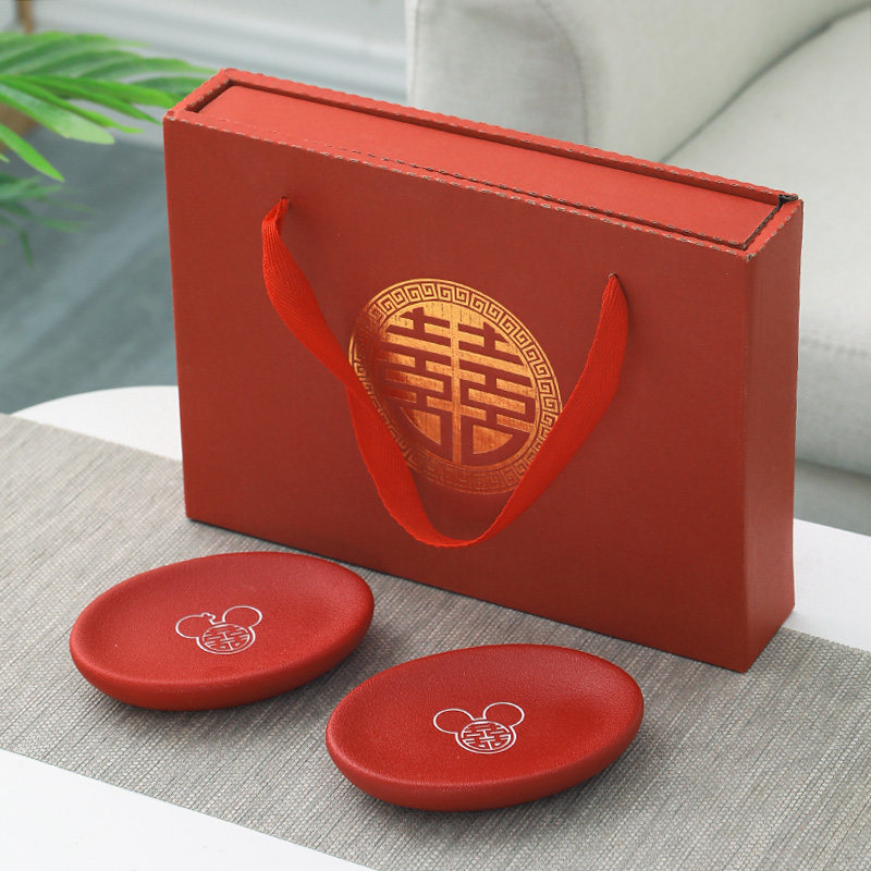 Wedding Soap Box A Pair Of Red Ceramic Soap Dish Newcomer Accompany Wedding Soap Box Chinese Wedding Celebration Escort Gift gift-Taobao