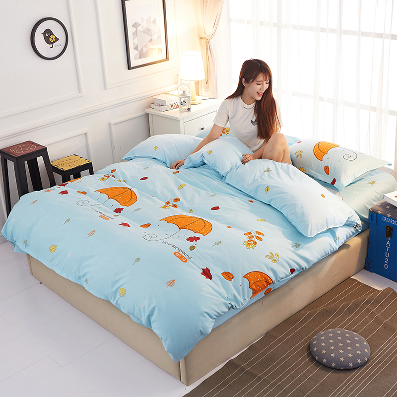Độc thân mảnh vải bông phim hoạt hình 1,5m giường đôi ký túc xá cho trẻ em 1,2 / 1,8 m tấm bông - Khăn trải giường drap giường everon