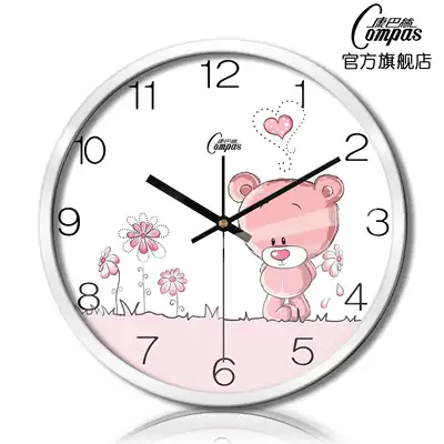 Kangba Si watch wall clock Living room bedroom silent scanning metal quartz clock Creative children's room wall clock 163