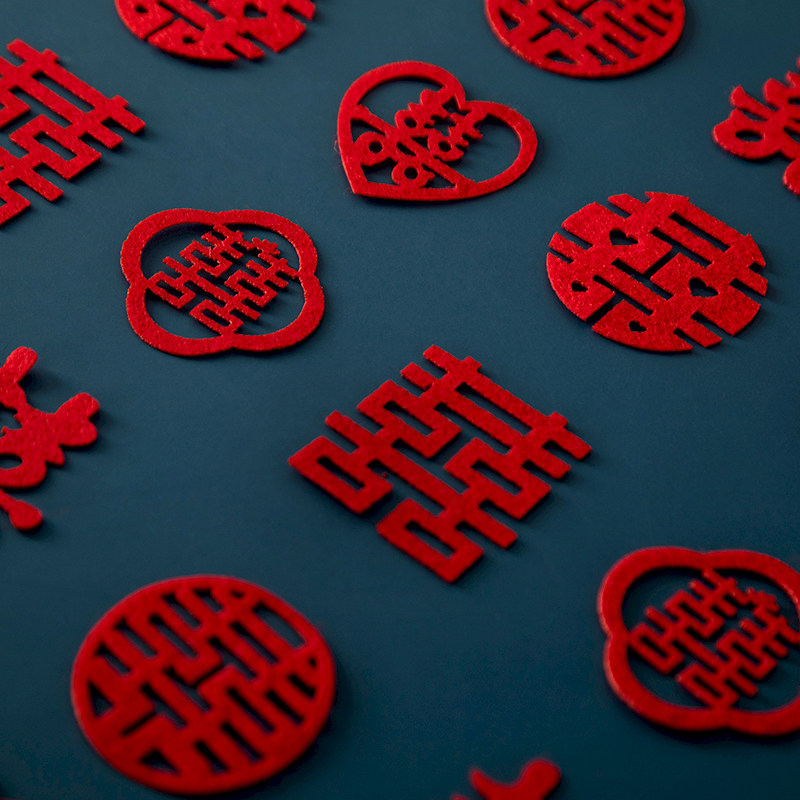 happylove wedding throw small hi word hand throw hi non-woven bed sprinkle wedding room layout decoration fruit plate hi