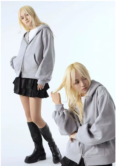 Japanese Brand Sevent Original Women's Sweatshirt New Fashion Versatile Loose Slimming Hooded Zipper Jacket