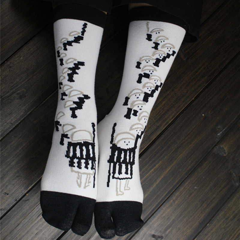 Socks bunk 2022 Japan SOUSOU Personality Soft High Silo Toe Socks socks Socks Pure Cotton Female Style Jacquard