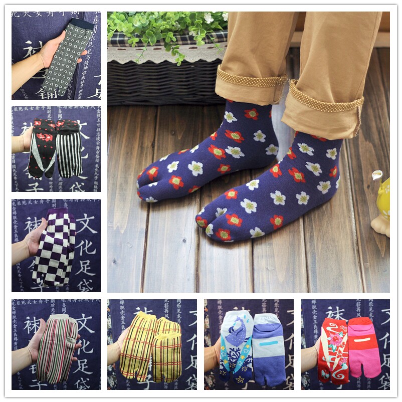 Wind Japanese female socks small daisy Second finger socks in five fingers Sox female short socks Pure Cotton Toe Toe Socks