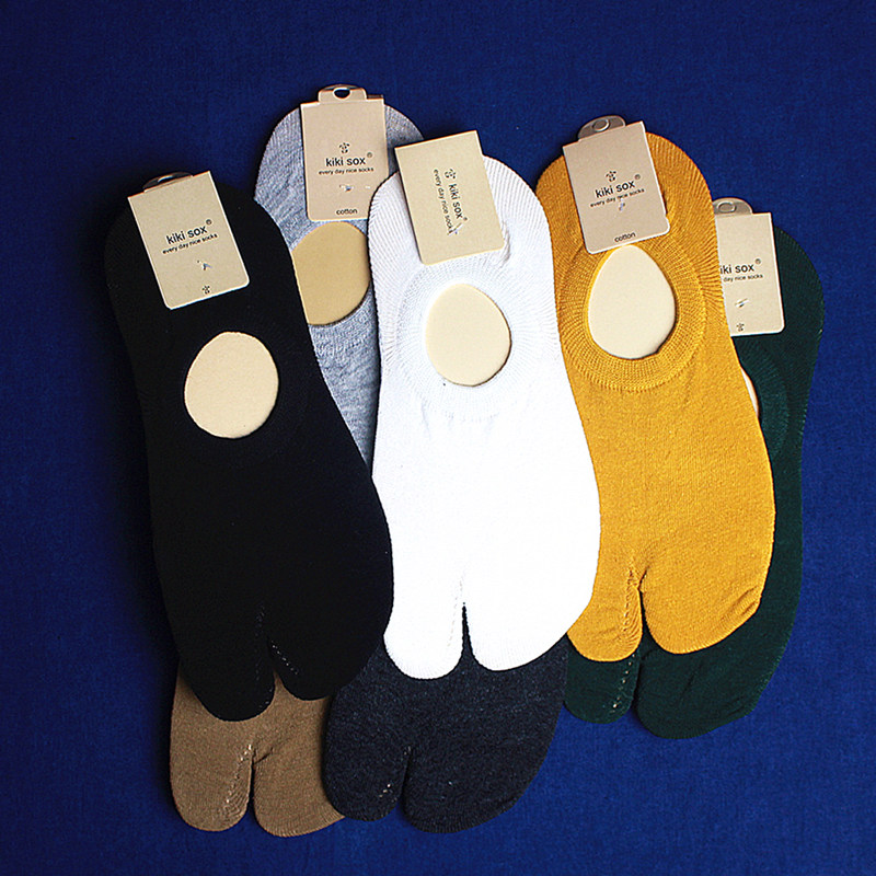 Socks shop foot bag couples men and women two toe socks non-slip silicone boat socks invisible pure cotton socks summer thin