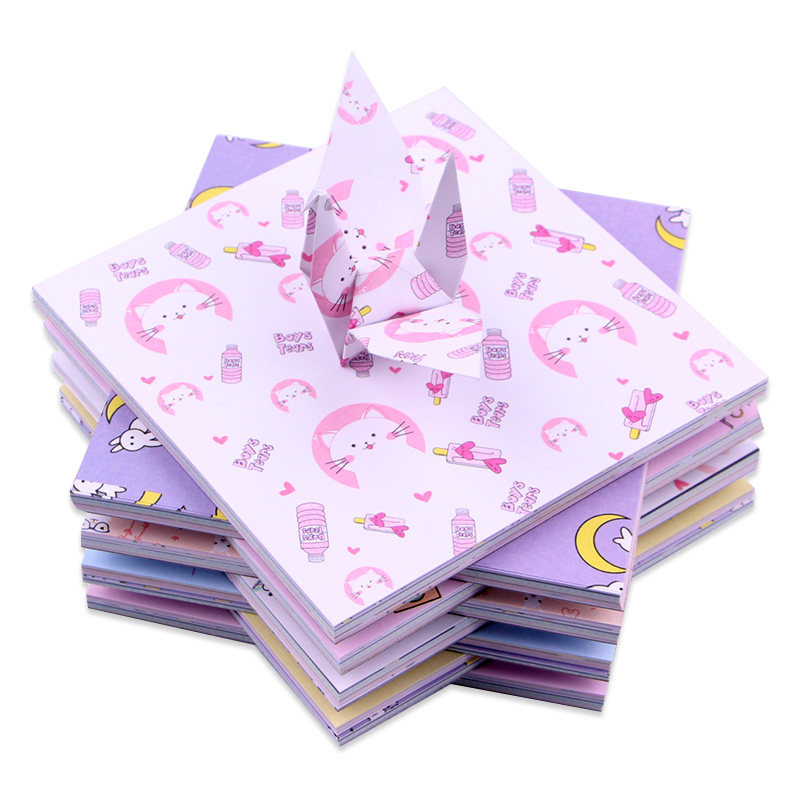 Origami paper square printed cartoon cartoon handmade origami color paper Children DIY production materials quasi-paper