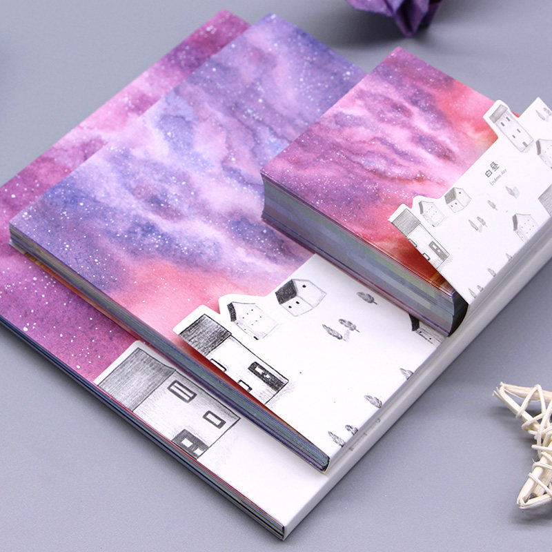 Water Powder Starry Sky Square Printed Color Folding Paper Children Kindergarten Color Photoprint Paper Handmade Laminated Paper Material Paper Cranes