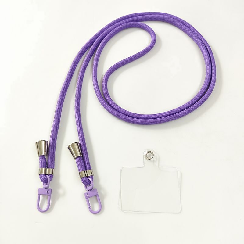 Mobile Phone Bag Crossbody Rope Adjustable Strap Pure Color Simple Popular Versatile Mobile Phone Lanyard Braided Double Hook Shoulder Strap for Women