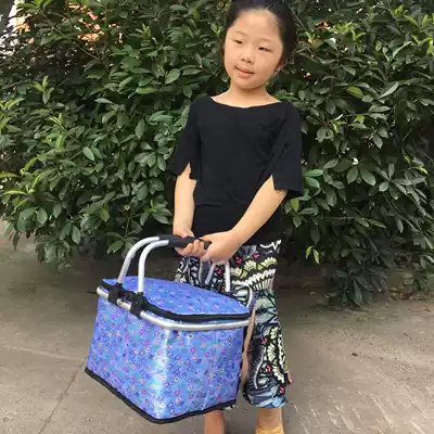 Small new Chinese children's insulation basket outdoor picnic bag delivery box Ice bag beverage delivery box