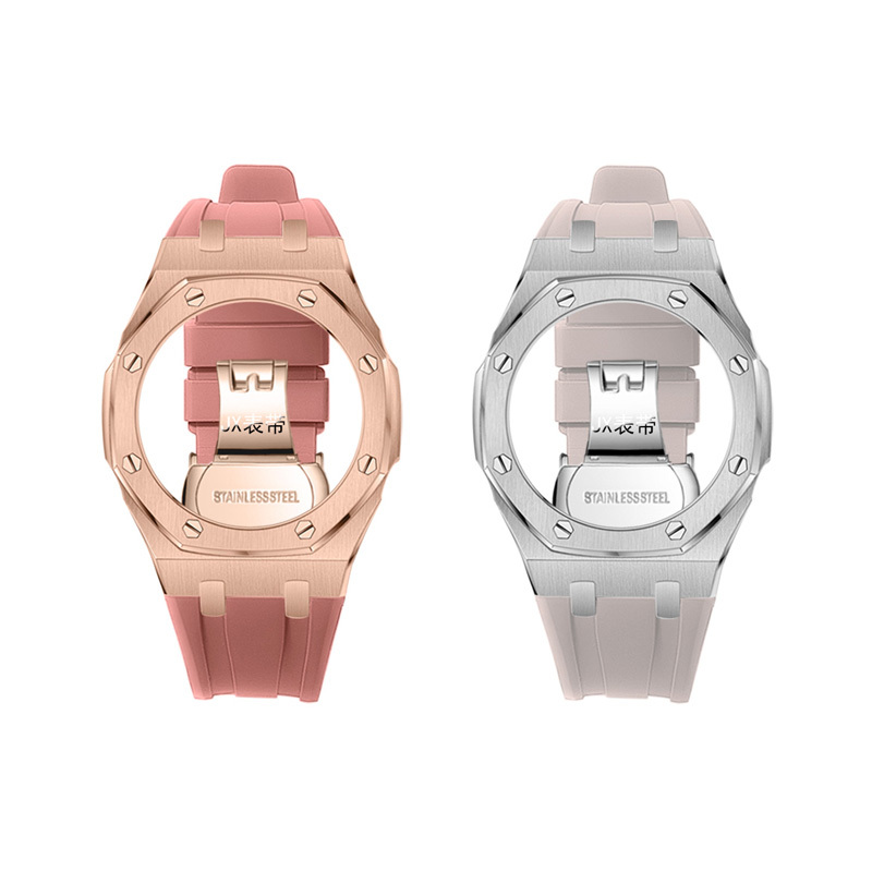 4Th Generation Modified Casio Gma-S2100 Farmhouse Oak Stainless Steel Case Strap Soft Silicone Gm/Ga-2100