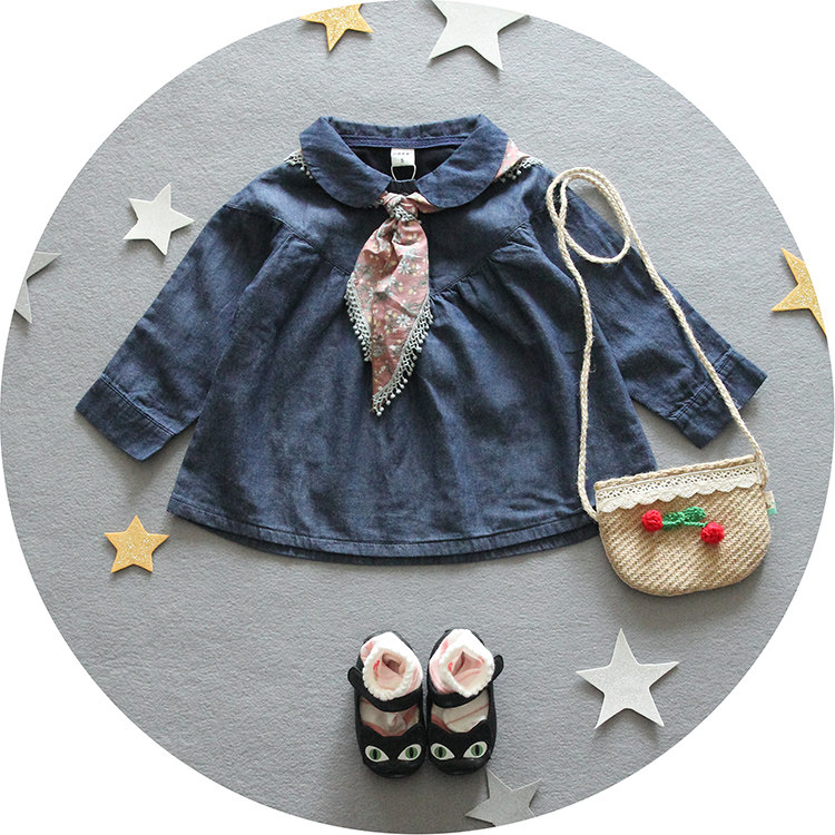 Chemise fille à manche longue en toile - Ref 2084785 Image 11