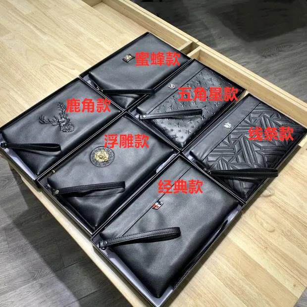 Miss no more imported Fetal Calf Leather Men Light Business Fashion Casual Large Capacity Genuine Leather Handbags Handbags