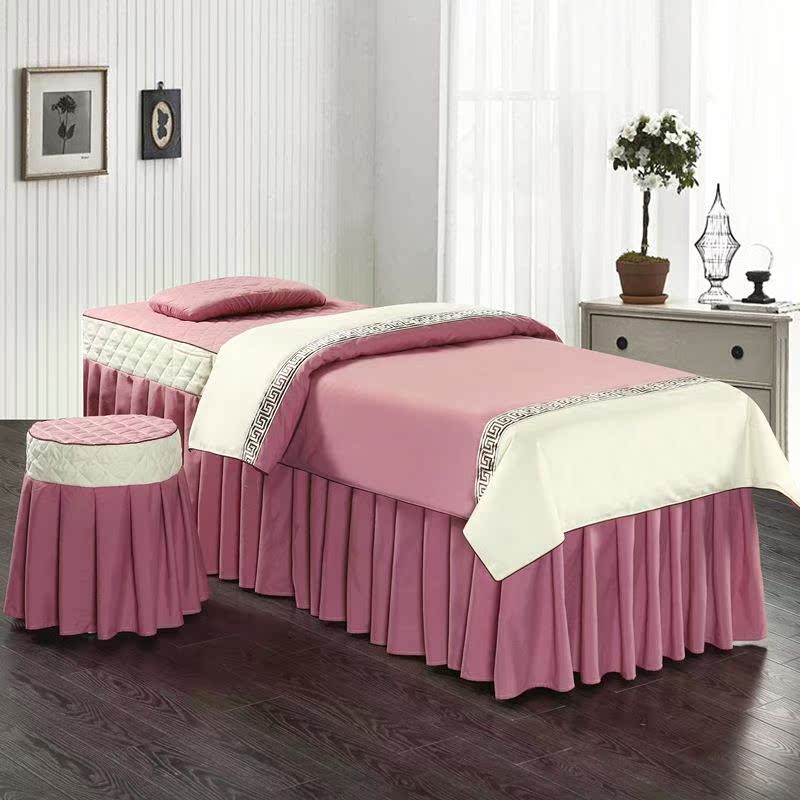 SPA Beauty khăn trải giường gia đình bốn phong cách châu Âu màu da thân thiện với khăn trải giường cotton giường massage therapy custom-made mở một mảnh - Trang bị tấm mẫu ga phủ giường spa