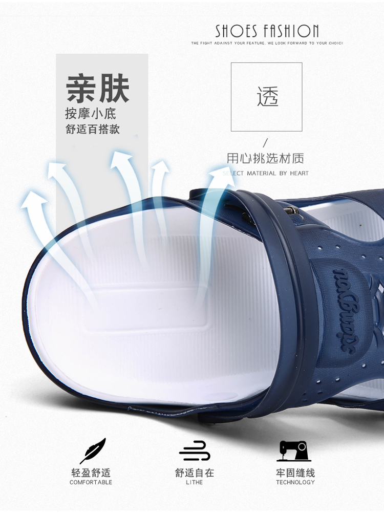 2018 dép mới nam chống trượt mềm đế mềm dép nội thất phòng tắm và ngoại thất dép đôi sử dụng giày đi biển Baotou giày puma nam