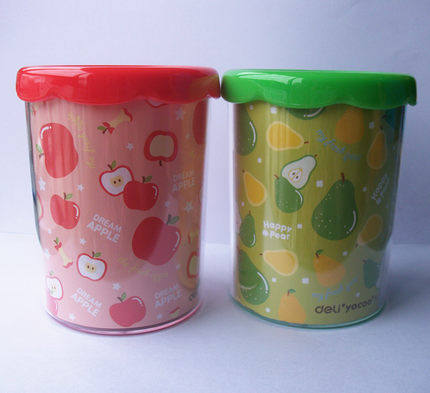 Able student pen holder multifunction cartoon color containing box Two layers of drawer fashion cute stationery clear cabin