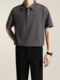 Polo shirt men's summer casual Korean style business light mature style high-end solid color loose lapel short-sleeved T-shirt for men