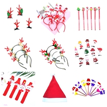 Christmas glowing ring antler head hoop pencil snap loop hairclip push drainage small gift event gift