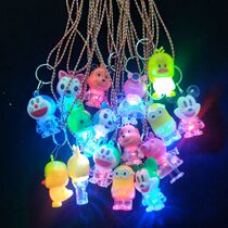 Luminous key chain bag mobile phone pendant Ding cat flash key chain micro-business Push sweep code small gift gift