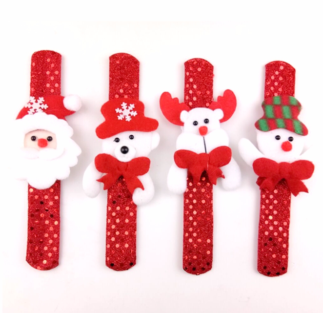 Christmas pat circle Children's small gift Sequin pop circle bracelet Luminous Christmas Decorations Kindergarten toys