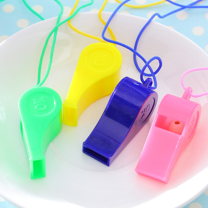 Sporting goods plastic whistle children's toys color cheer cheer rescue whistle referee whistle fans lanyard