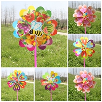 Single-layer animal flower plastic windmill batch childrens toys creative scenic spot hair stall hot sale color toy windmill