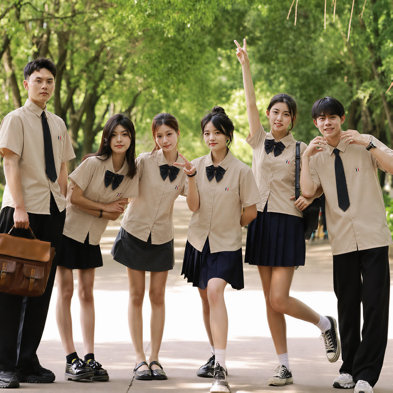 Middle and High School College-Style Class Uniforms, Choir Competition Recitation Graduation Class Shirt Sets, High School Student Performance Costumes