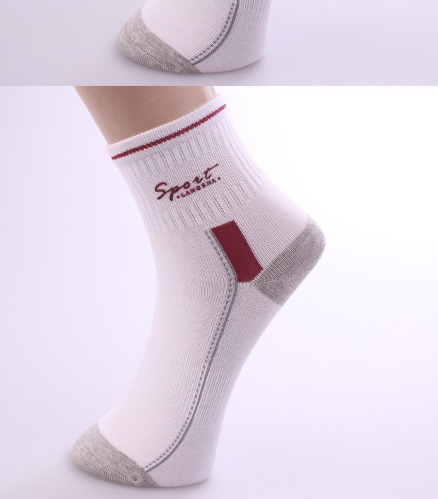 Langsha vớ nam cotton vớ cotton thường vớ nam vớ thể thao mùa xuân và mùa thu mùa đông vớ vớ 6 đôi vận chuyển - Vớ bông tất ngắn cổ