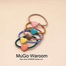 MuGo Korean matte love girl heart basic head rope simple hair rope Hairband high elastic rubber band hair accessories
