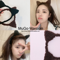MuGo Christmas Cute Korean Plush Cat Ears Headband Washing Hairpin Headband Party Photo Hair Accessories