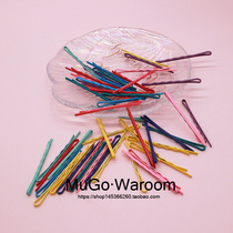 MuGo Korean one-word clip candy-colored hair card Hyuna with ins banghai clip color edge clip hair accessories 50
