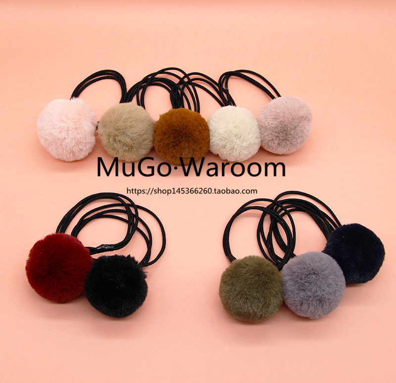 MuGo Korean hair ball hair ring simple ponytail hair ring leather band hair ball hair ring hair high elastic rubber band