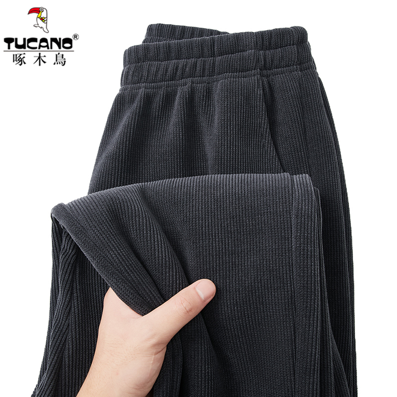 Woodpecker Autumn and Winter Sports Men's Fleece-Lined Pants, Men's Thickened Straight-Leg Casual Pants, New Corduroy Sweatpants Woodpecker Autumn and Winter Sports Men's Fleece-Lined Pants, Men's Thickened Straight-Leg Casual Pants, New Corduroy Sweatpants