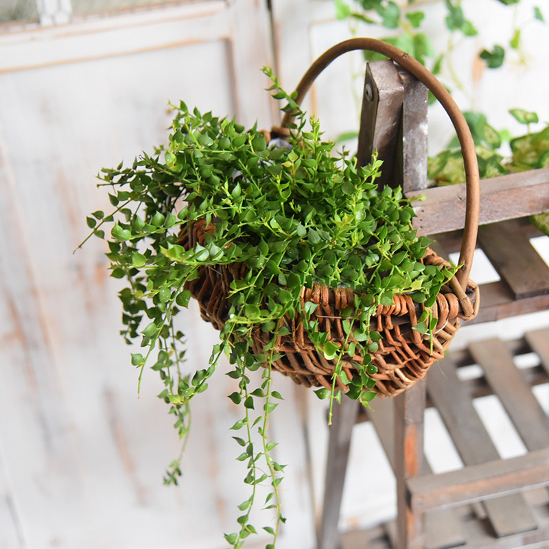 Wall hanging flower pot flower basket wall rattan weaving wall hanging flower basket wall hanging hanging hanging basket straw weaving rattan flower pot