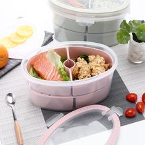 Japanese lunch box Lunch box Microwave oven Adult grid canteen Cute student Simple Korean fitness lunch box with lid