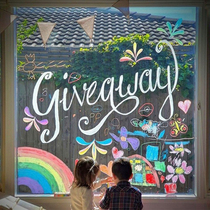 Looking forward to childrens water soluble crayon in window glass decoration brush toys for boys and girls