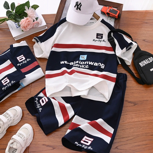 Летняя одежда, летний комплект для мальчиков, детская футболка с коротким рукавом, шорты, коллекция 2023, подходит для подростков