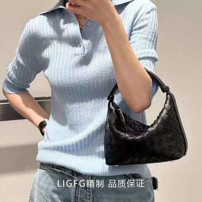 Ligfg Refined Craftsmanship｜Sheepskin Woven Bag Genuine Leather Wallace Lunch Box Bag Hand-Held Shoulder Underarm Bag Lunch Bag