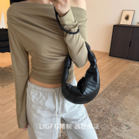 Croissant mini genuine leather croissant sheepskin croissant bag armpit bag armpit bag dumpling bag hand bag