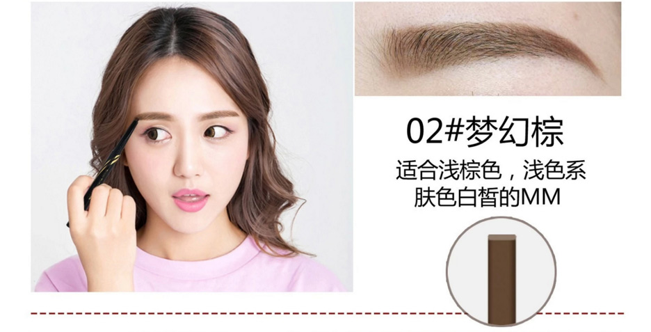 NOVO bút chì lông mày từ hai đầu tự động Xoay một lần bút chì kẻ lông mày lười biếng với bút lông mày bút phẳng - Bút chì lông mày / Bột / Stick bảng màu chì kẻ mày innisfree