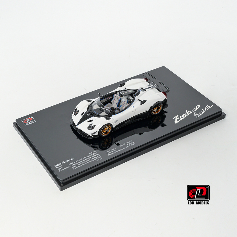[in Stock] Lcd 1:43 Pagani Zonda Hp White Alloy Full-Function Car Model