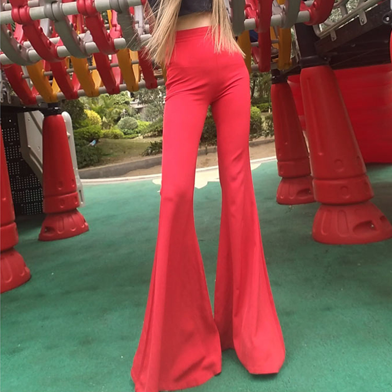 Sexy Casual Pants for Women, Spring and Summer, Slimming Flared Pants, Fashionable Dance Pants, Plus Size, High-Waisted, Extra-Long Pants for Tall Women