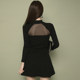 Dress Autumn New Style Little Black Dress Waist Slimming Sexy Mesh Splicing See-through Black A-Line Skirt