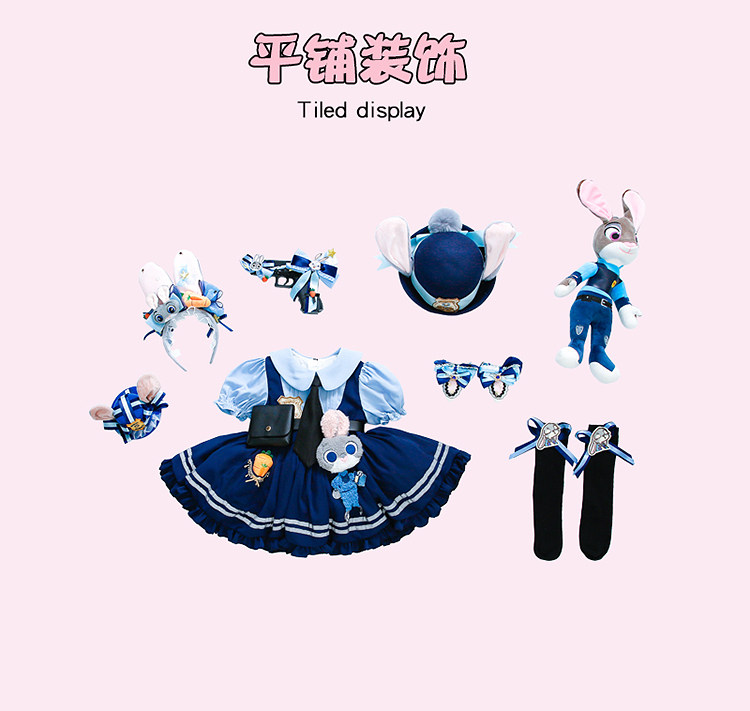 女童兔子警官朱迪夏装儿童2026新款女孩夏季cos洛丽塔公主连衣裙 — 7