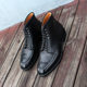 ເກີບແຟຊັ່ນຫັດຖະກຳ Qinzhen Goodyear ໜັງແທ້ຊັ້ນສູງ Martin boots split-toe work boots hand-sewn Norwegian toe