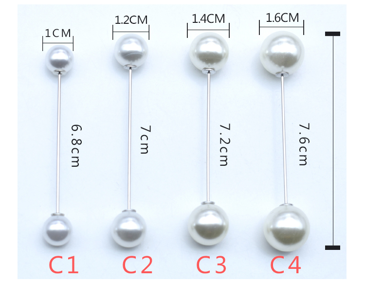 Phụ nữ cao cấp phù hợp với hai đầu ngọc trai từ pin chống đi áo len pin trâm cài cổ áo pin khuy măng sét trang trí cài áo vest