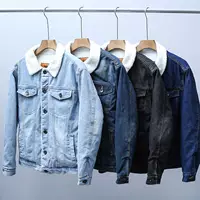 Демисезонная джинсовая куртка, увеличенная толщина, облегающий крой, для влюбленных