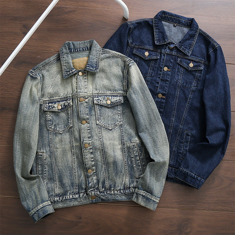 Export to Island Countries, Single Product, Offline Price 599, Foreign Trade Autumn Men's Slim-Fit Washed Pure Cotton Stretch Denim Jacket